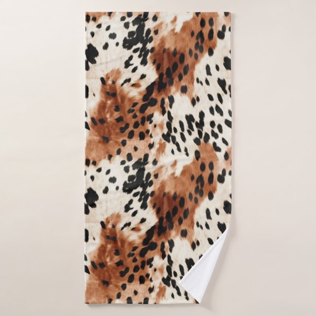 Toalha De Banho Castanho-Creme-Animal Cowhide (Toalha de Banho)