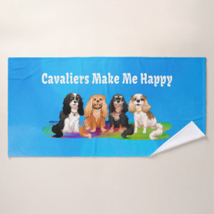 Toalha De Banho Cavaleiro Rei Charles Spaniels Me Faz Feliz 