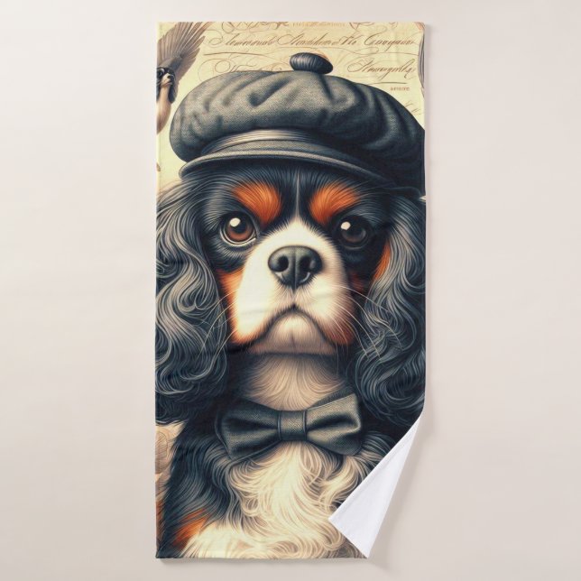 Toalha De Banho Cavalier King Charles Spaniel Painting (Toalha de Banho)