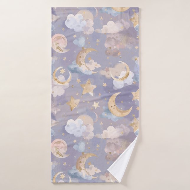 Toalha De Banho Celestial Baby Towel | Pastel Moons, Stars & Dream (Toalha de Banho)