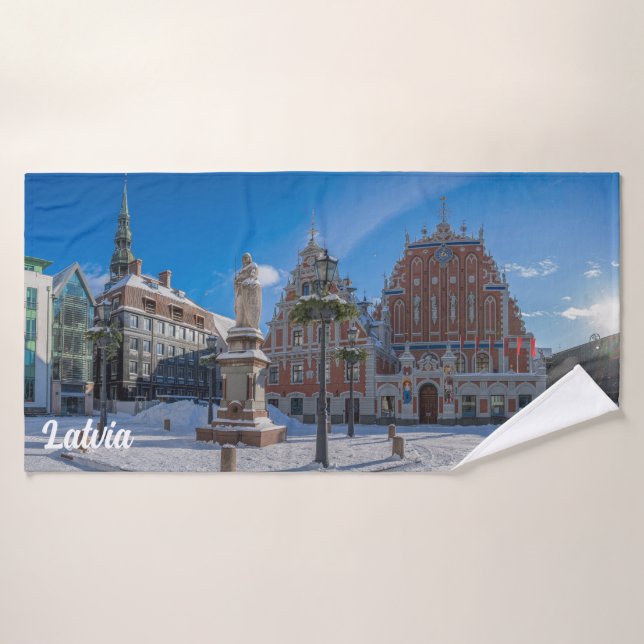 Toalha De Banho Centro histórico de cidades em Riga, Letónia (Toalha de Banho)
