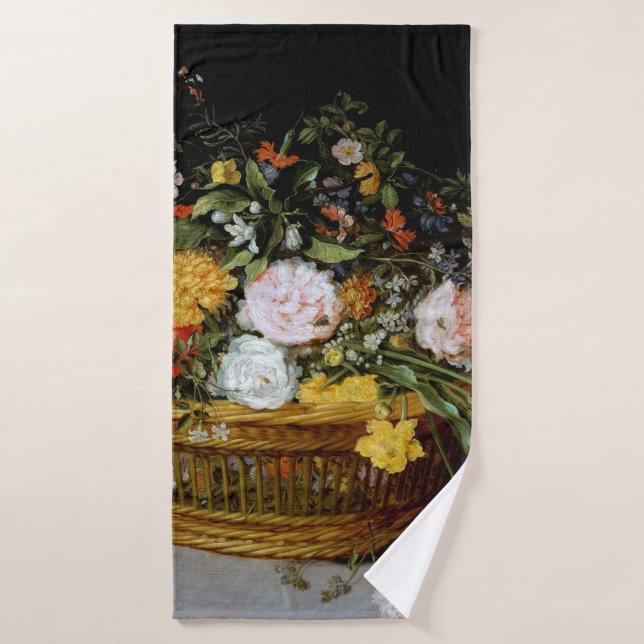 Toalha De Banho Cesto das Flores, Jan Brueghel, o Mais Jovem (Toalha de Banho)