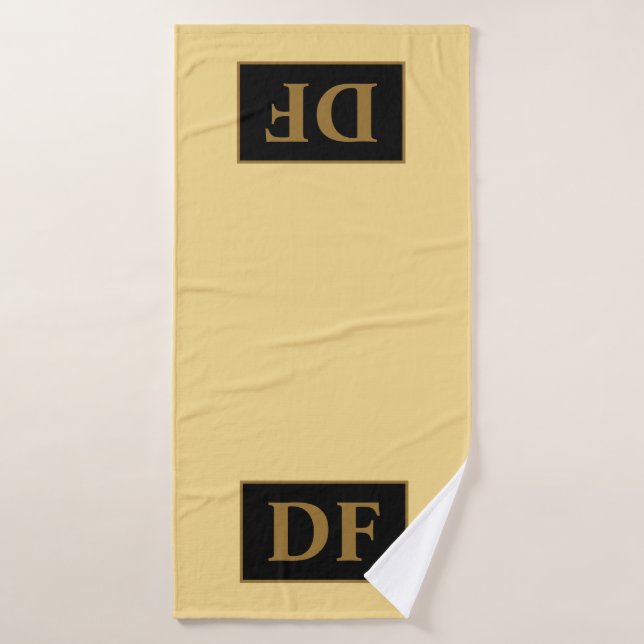 Toalha De Banho Champanhe Personalizado Com Iniciais Dourados Bath (Toalha de Banho)