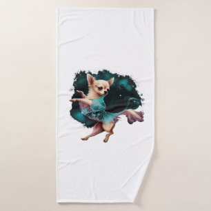 Toalha De Banho Chihuahua Bailarina Ballet Dança Dançando