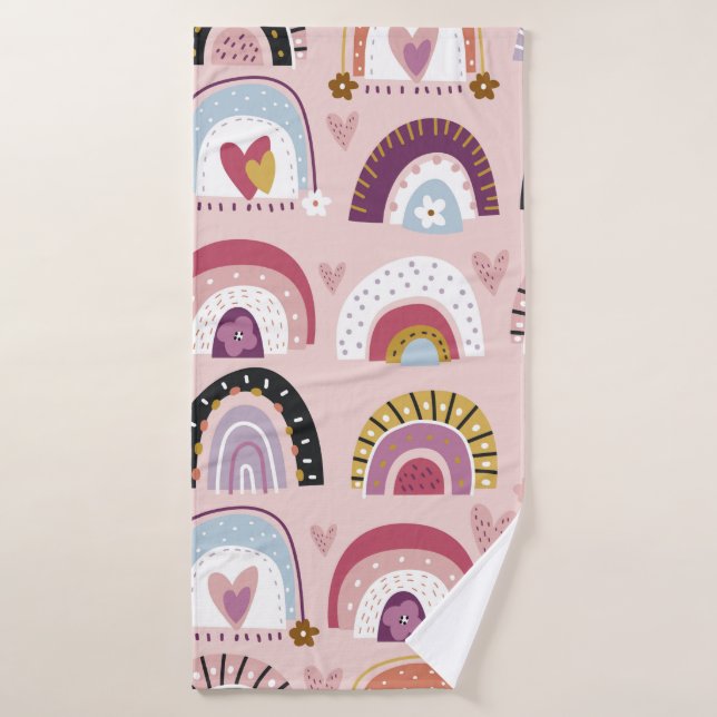 Toalha De Banho Childish seamless pattern with abstract hand drawn (Toalha de Banho)