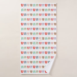 Toalha De Banho Chinelos de padrões de sandálias de tema da praia