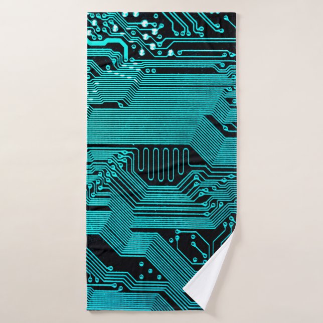 Toalha De Banho Circuit board. Electronic computer hardware techno (Toalha de Banho)