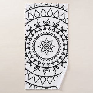 Toalha De Banho Círculo espiritual da tatuagem de Mandala