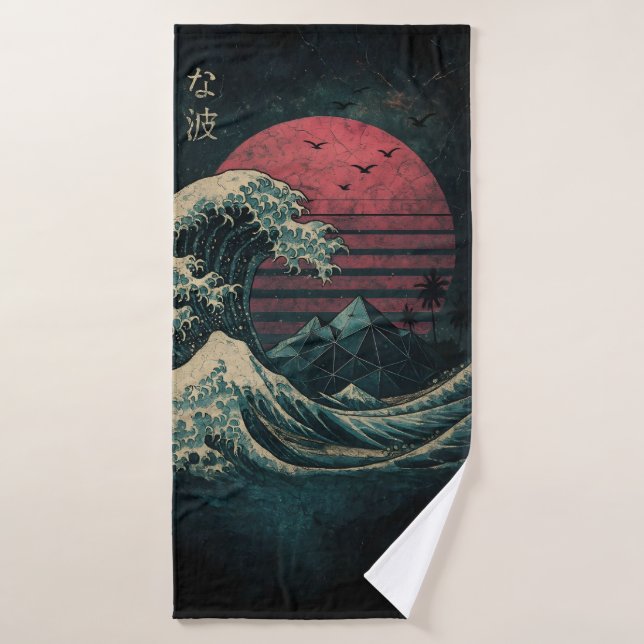 Toalha De Banho Clássico de Onda Retroativa do Excelente (Toalha de Banho)