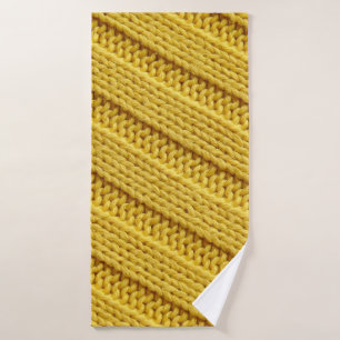 Toalha De Banho Colorful knitted textile texture. Yellow.