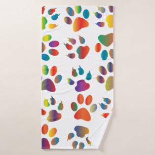 Toalha De Banho Colorful prismatic rainbow animal