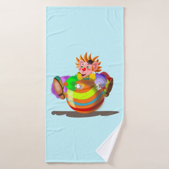 Toalha de Banho com Palhaço Feliz (Toalha de Banho)