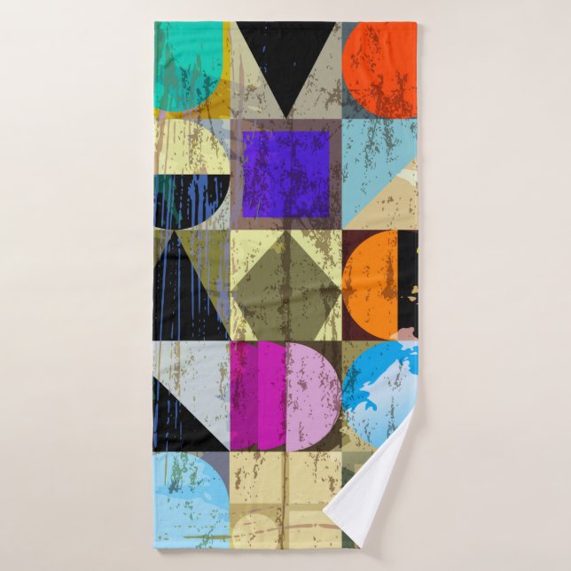 Toalha De Banho Composição geométrica de fundo abstrato, com rua (Toalha de Banho)