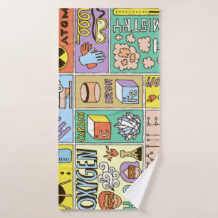 Toalha De Banho Conjunto de Ilustração de Vintage de Química Scien