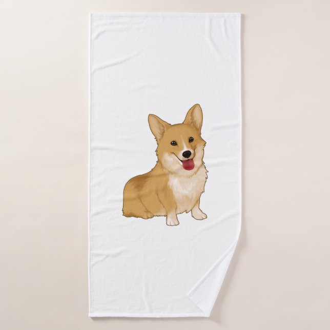 Toalha De Banho Corgi sorridente (Toalha de Banho)
