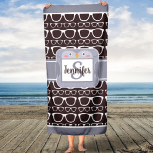 Toalha De Banho Coruja e Óculos Costumam Bandeja