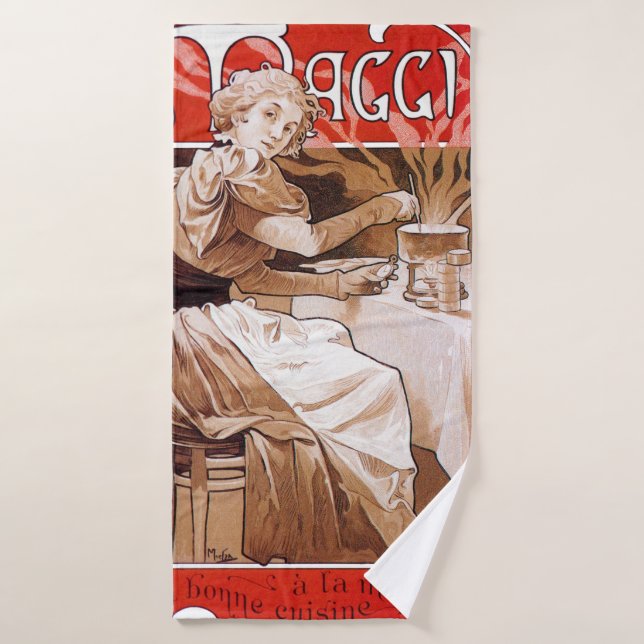 Toalha De Banho Cozinhar feminino, Alphonse Mucha (Toalha de Banho)