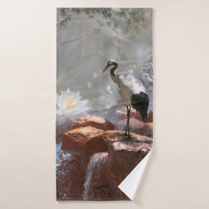 Toalha De Banho Crane japonesa "Longevity"
