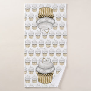 Toalha De Banho Cupcake Noivado doce