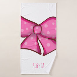 Toalha De Banho Custom Cute Pink Bow Coquette Girls 