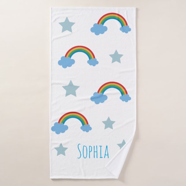 Toalha De Banho Cute Boho Whimsical Rainbow Girls (Toalha de Banho)