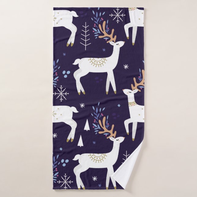 Toalha De Banho Cute cartoon deer seamless pattern, nursery backgr (Toalha de Banho)