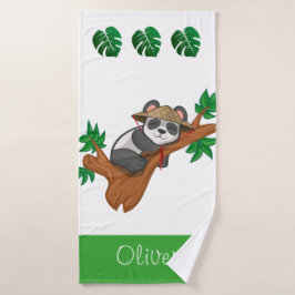 Toalha De Banho Cute Koala Wild Animal Jungle Kids Custom Name