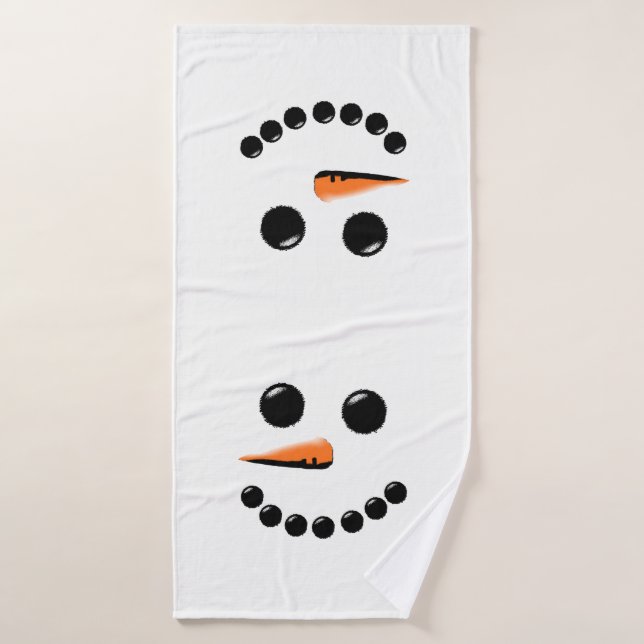 Toalha De Banho Cute Snowman Face (Toalha de Banho)