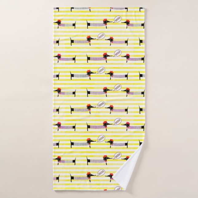 Toalha De Banho Dachshund Wiener Dog Bonjour (Toalha de Banho)