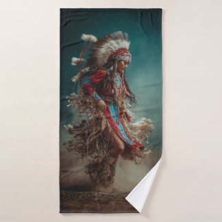 Toalha de Banho Dançarino Nativo Americano
