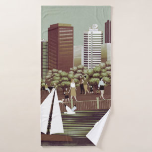 Toalha de banho de paisagem urbana