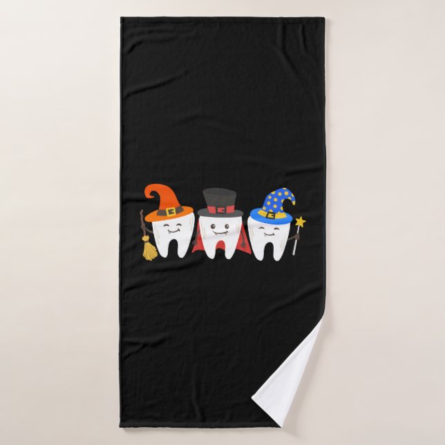 Toalha De Banho Dentação Dentária do Dia das Bruxas (Toalha de Banho)