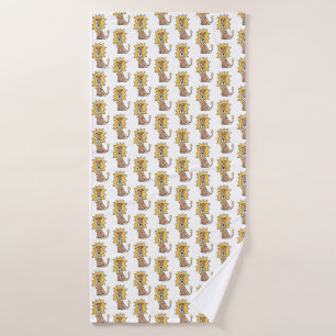 Toalha De Banho desenho animado crianças de leão retrô safari anim