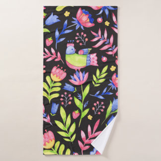 Toalha De Banho Design de padrão uniforme floral. Flores de primav