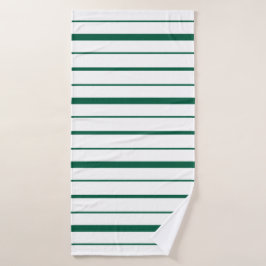 Toalha De Banho Design Listrado Verde Fundo Branco