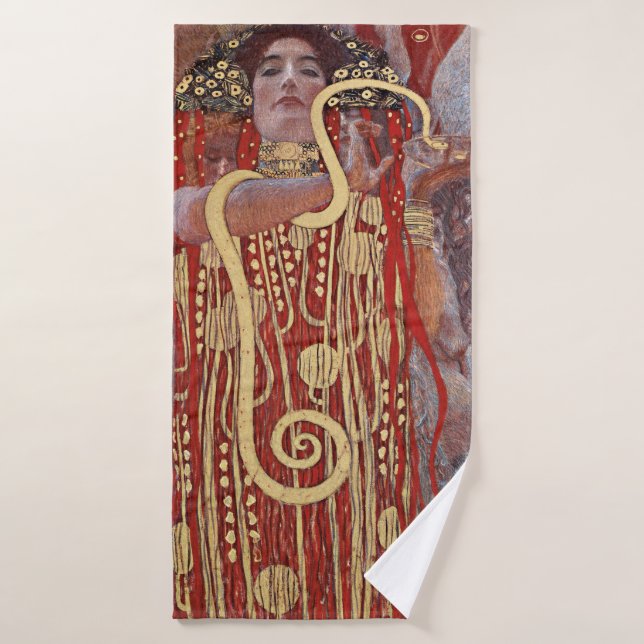 Toalha De Banho Deusa da Saúde, Higieia (Salus), Gustav Klimt (Toalha de Banho)