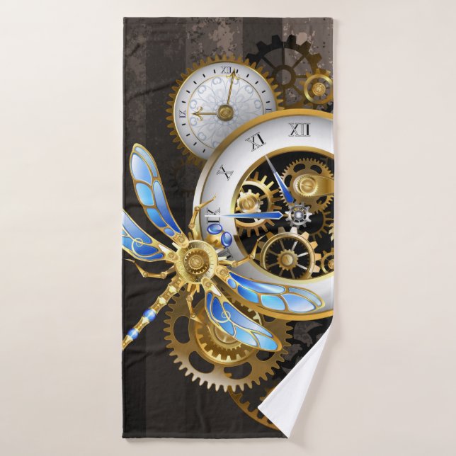 Toalha De Banho Dials Steampunk com Dragonfly (Toalha de Banho)