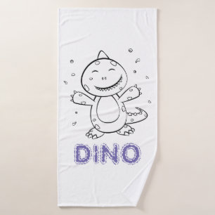 Toalha De Banho Dinossauro - Animais de Arte Desenhados em Preto e