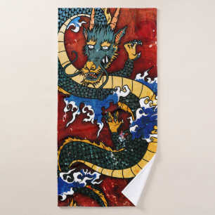 Toalha De Banho Dragão Japonês