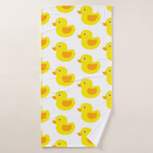 Toalha De Banho Ducky de borracha do bebê amarelo e alaranjado