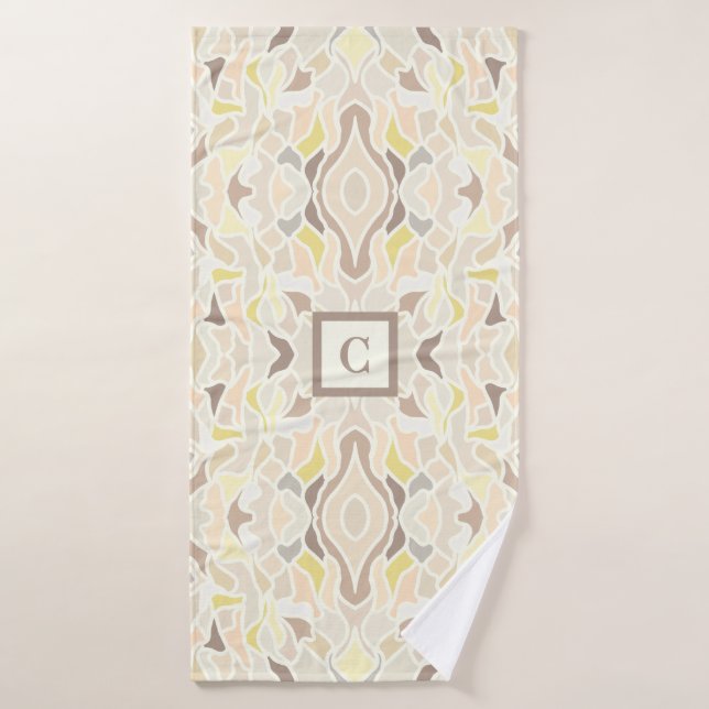 Toalha De Banho É o padrão de Abstrato Geométrico de Ivory (Toalha de Banho)