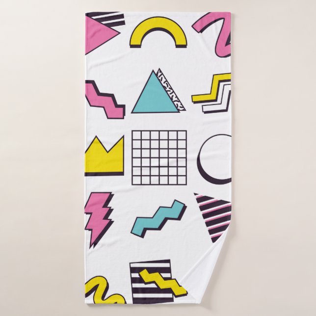 Toalha De Banho Elementos para Design Pop Memphis de 90 (Toalha de Banho)