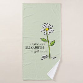 Toalha De Banho Enfermeira Nascimento Religiosa Margarida Verde Pe