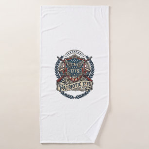 Toalha De Banho Escudo de Batalha Patriótico 1776 Símbolo Inspirad