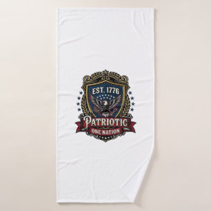 Toalha De Banho Escudo de Batalha Patriótico 1776 Símbolo Inspirad
