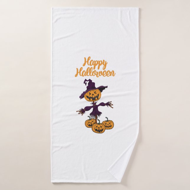 Toalha De Banho Espantalho Feliz de Halloween (Toalha de Banho)