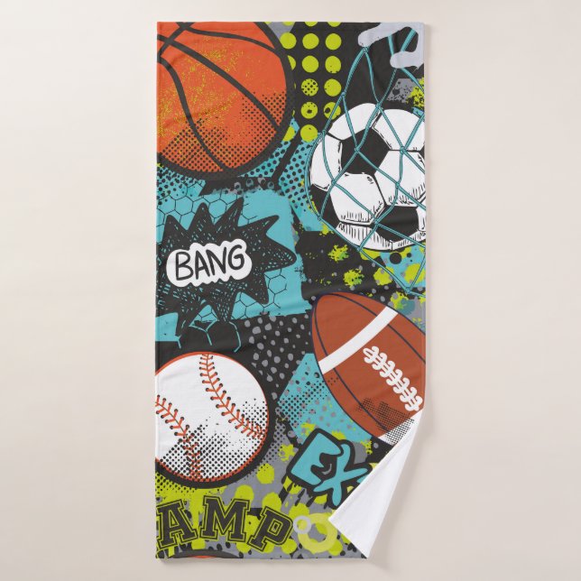 Toalha De Banho Esportes de Festa de aniversário I (Toalha de Banho)