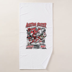 Toalha De Banho Esqueleto de Futebol da Áustria Poster Sty