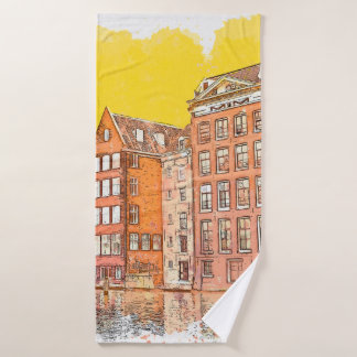 Toalha De Banho Esquema de aquarela ou ilustração do tradicional a