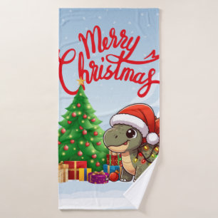 Toalha De Banho Estegossauro de Natal de bebê bonito/caprichoso